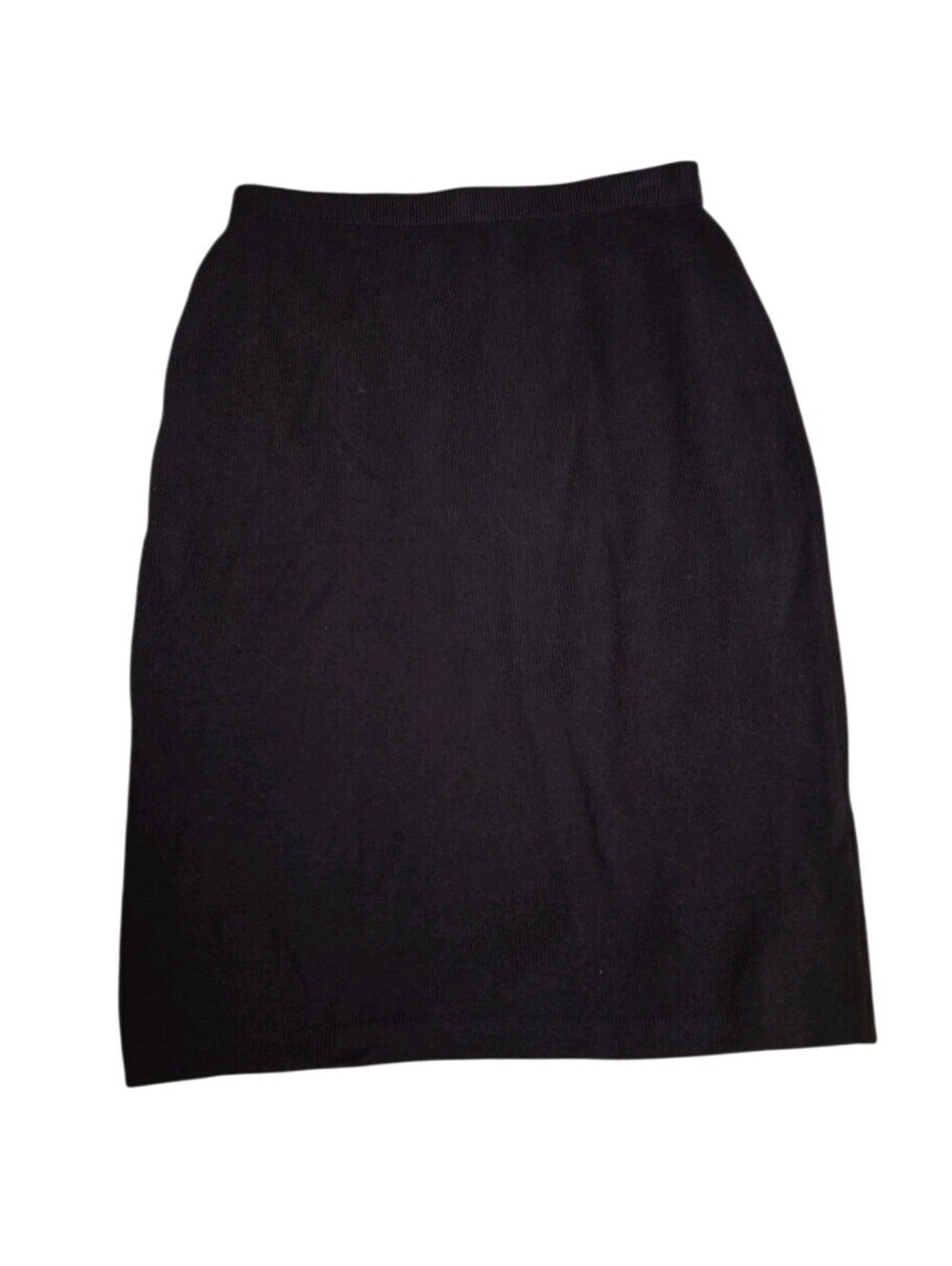 ST JOHN Basics Size 12 Black Knit Santana Knit Stretch Pencil Skirt Knee-Length